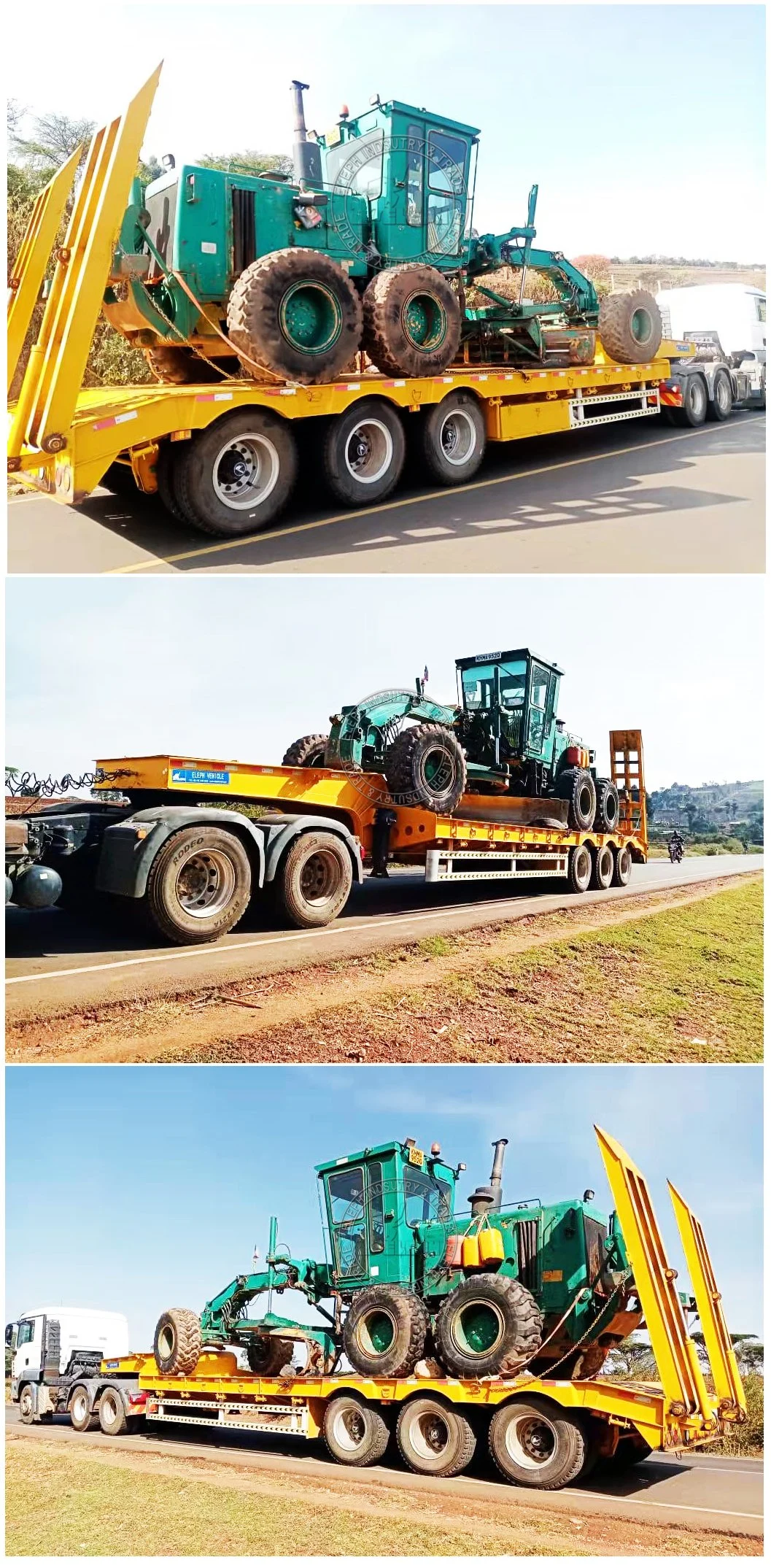 Second Hand Heavy Duty Cargo 40 FT Platform Long Excavator Transport Lowbed Semi Truck Trailer