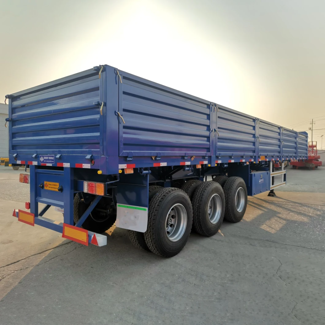 40FT Drop Side Wall Sidewall Board Bulk Fence Stake Van Curtain Box Drop Dump Tipper Transport Flatbed Container Heavy Cargo Truck Semi Trailer for Sale