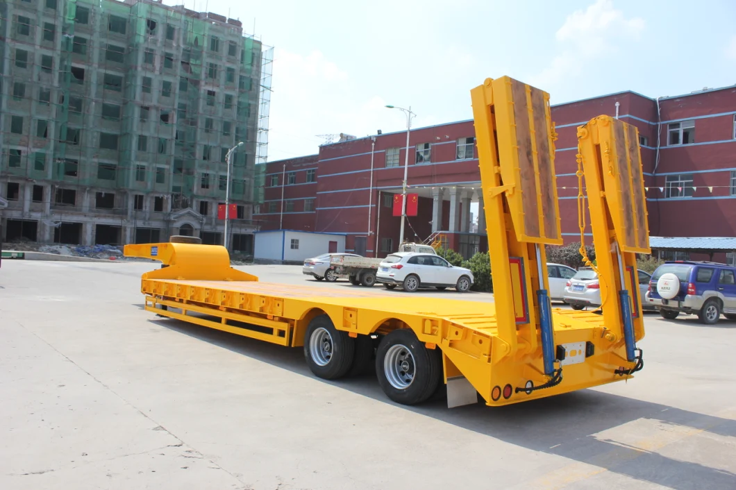 2/3/4 Axles 50/60/80/100 Tons Low Bed Lowbed Lowboy Loader Drop Deck Heavy Duty Dolly Semi Trailer