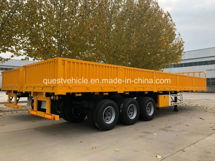 2/3 Axle 800mm High Side Wall/Side Board/Drop Side/Fence/Stake Utility Cargo Truck Semi Trailer with Container Lock