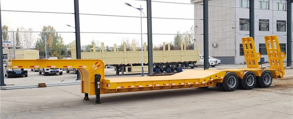 Heavy Duty 3axles Excavator Transport Gooseneck Lowboy Low Loader Bed Lowbed Semi Truck Trailer