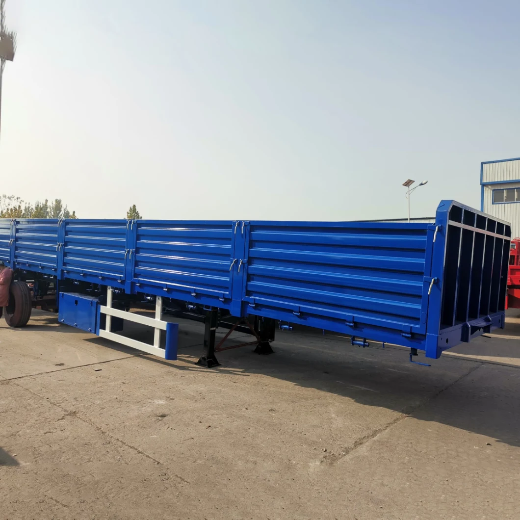 40FT Drop Side Wall Sidewall Board Bulk Fence Stake Van Curtain Box Drop Dump Tipper Transport Flatbed Container Heavy Cargo Truck Semi Trailer for Sale