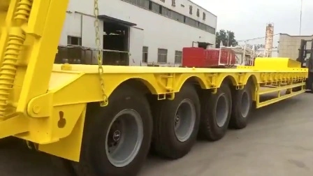 Heavy Duty 3axles Excavadora Transporte Cuello de cisne Lowboy Low Loader Bed Lowbed Semi Camión Remolque