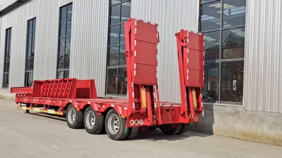 2/3/4 ejes 50/60/80/100 toneladas Lowbed Lowbed Lowboy Loader Drop Deck Heavy Duty Dolly Semi Trailer